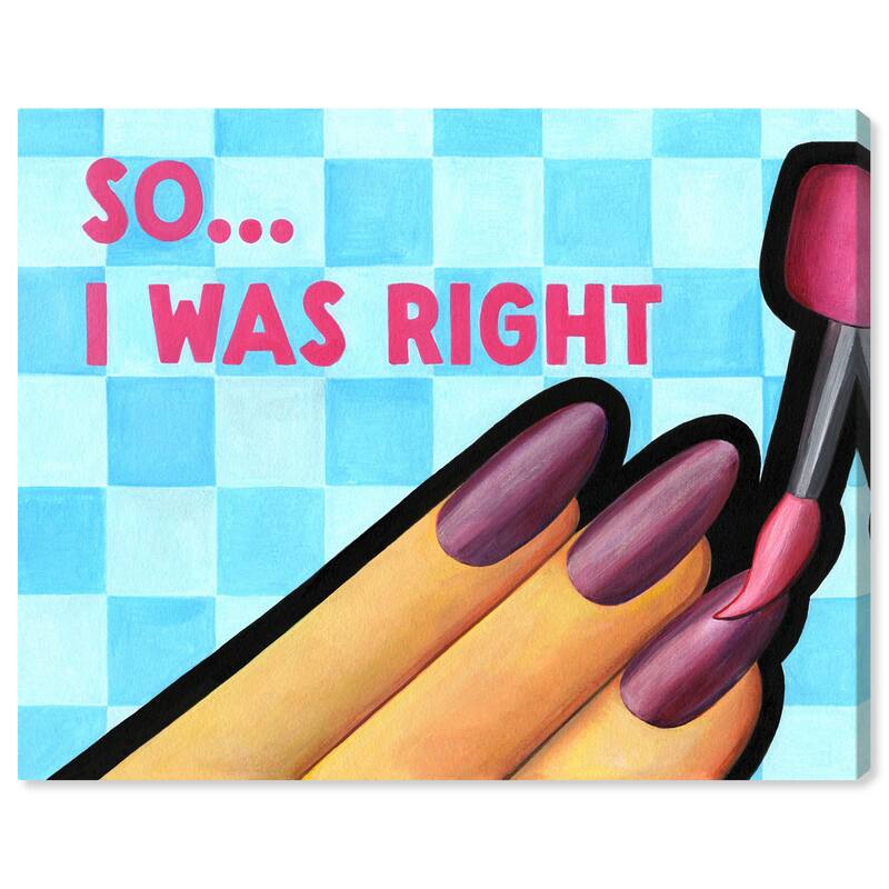 Wynwood Studio Fashion and Glam Doll Memories - Nail polish emoji Purple and Magenta Modern & Contemporary Wall Art Canvas Print