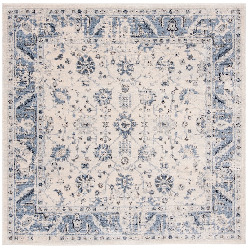 SAFAVIEH Charleston Hanne Vintage Boho Oriental Rug - 6'7" Square - Ivory/Blue
