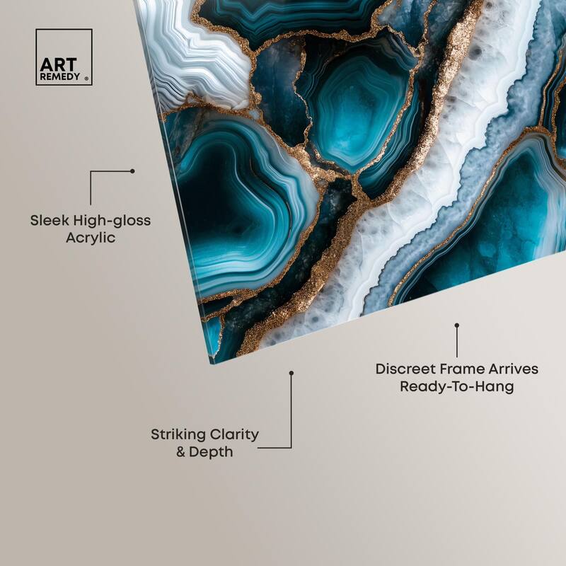 Teal Tectonic I Acrylic by Art Remedy, Ready to Hang