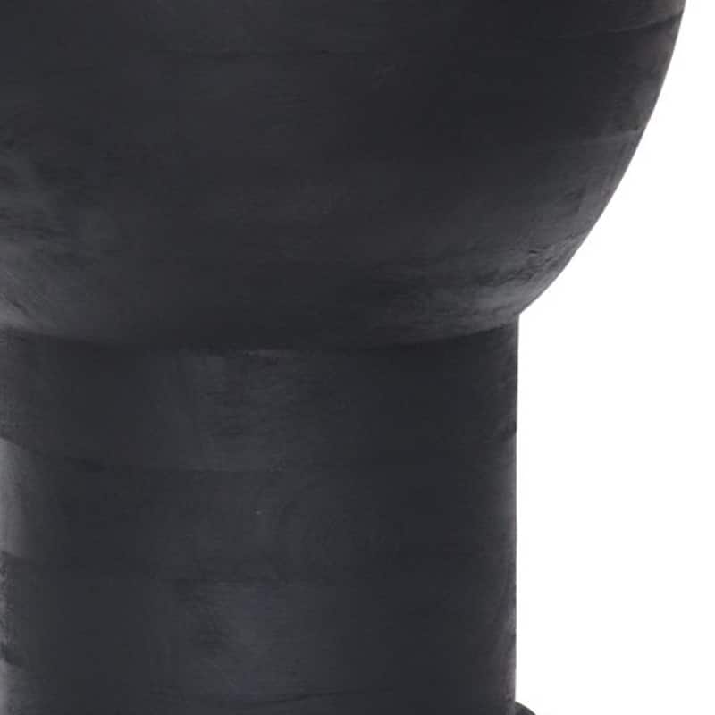 HomeRoots 19" Black Solid Wood Backless Bar Chair