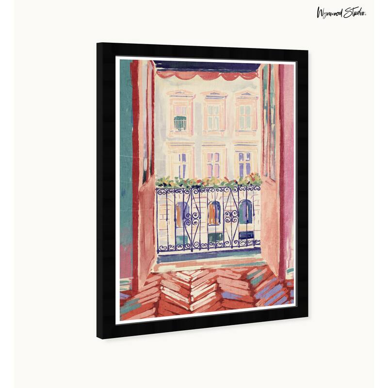 Wynwood Studio Blush Opening Framed Trendy Maximalist Decor 1 Piece Canvas Wall Art