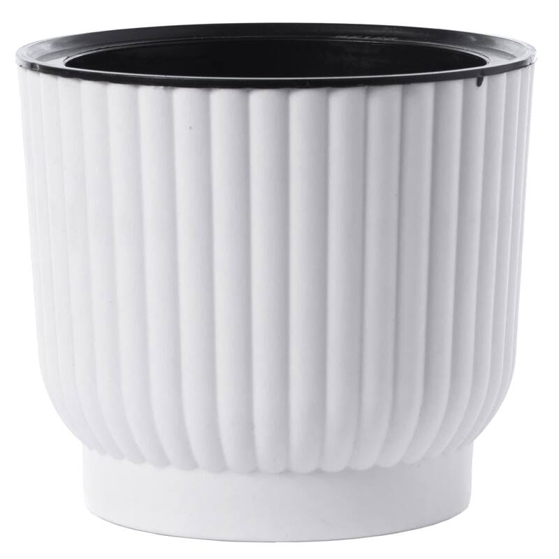 White Flower Pot Self Watering Planter, 6 Pack