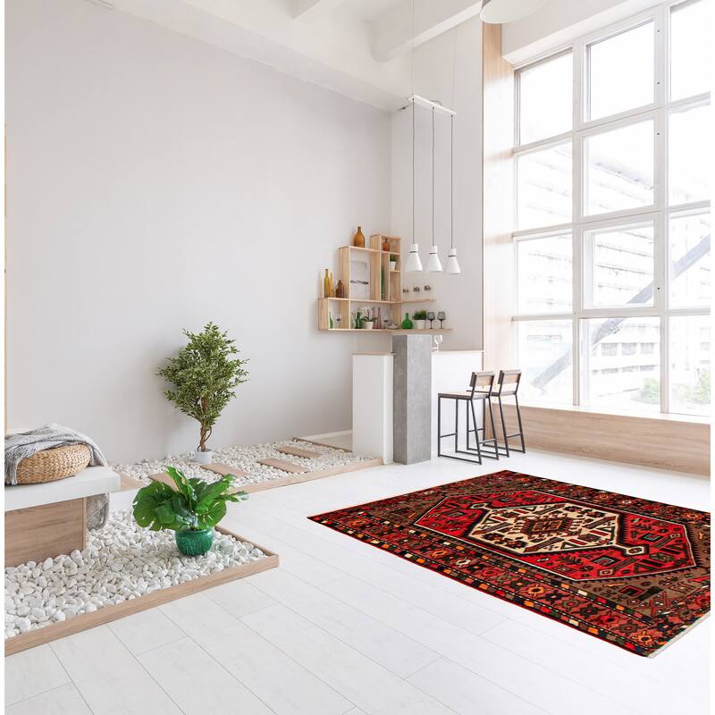 ECARPETGALLERY Hand-knotted Andelz Red Wool Rug - 3'5 x 5'7