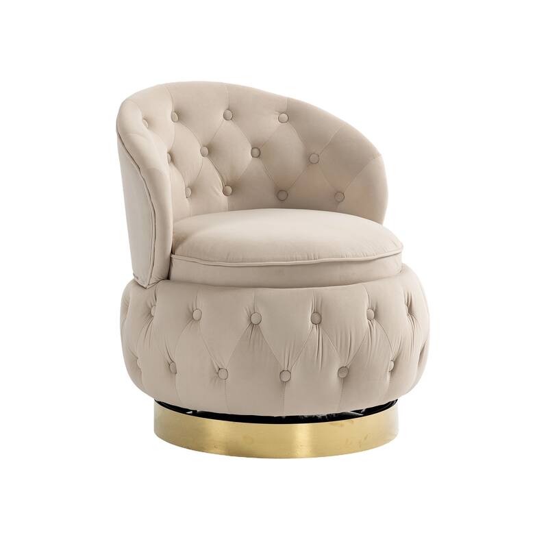 360 Degree Swivel Cuddle Barrel Accent Storage Chairs, Round Armchairs with Wide Upholstered, for Living Room