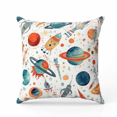 Infinite Horizons Faux Suede Reversible Throw Pillow White and Blue