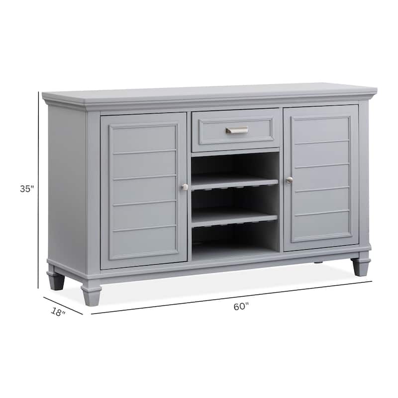 Magnussen Home Charleston Harbor Gray Server - 60''W x 18''D x 35''H
