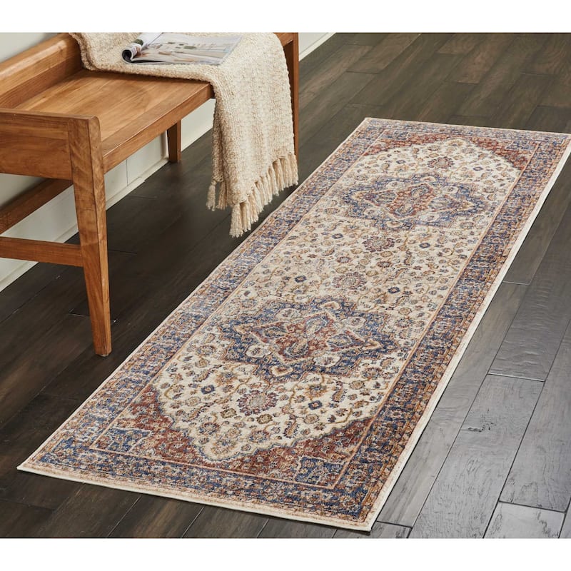 Nourison Reseda Persian Medallion Area Rug - 2' 3" x 7' 6" - Cream/Multi - Runner