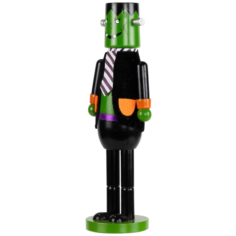 Frankenstein's Monster Nutcracker Halloween Figure - 10.5" - Green and Black