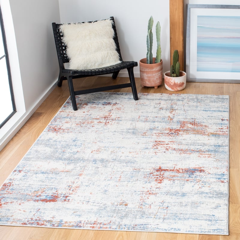 SAFAVIEH Amelia Sanita Modern Abstract Rug - 4'5" x 6'5" - Ivory/Rust