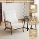 preview thumbnail 78 of 105, High Back Solid Wood Armrest Backrest Leisure Chair Accent Chair