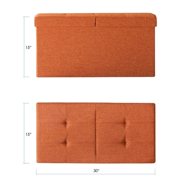 dimension image slide 7 of 9, 45 Inch Smart Lift Top Button Tufted Fabric Storage Ottoman By Crown Comfort
