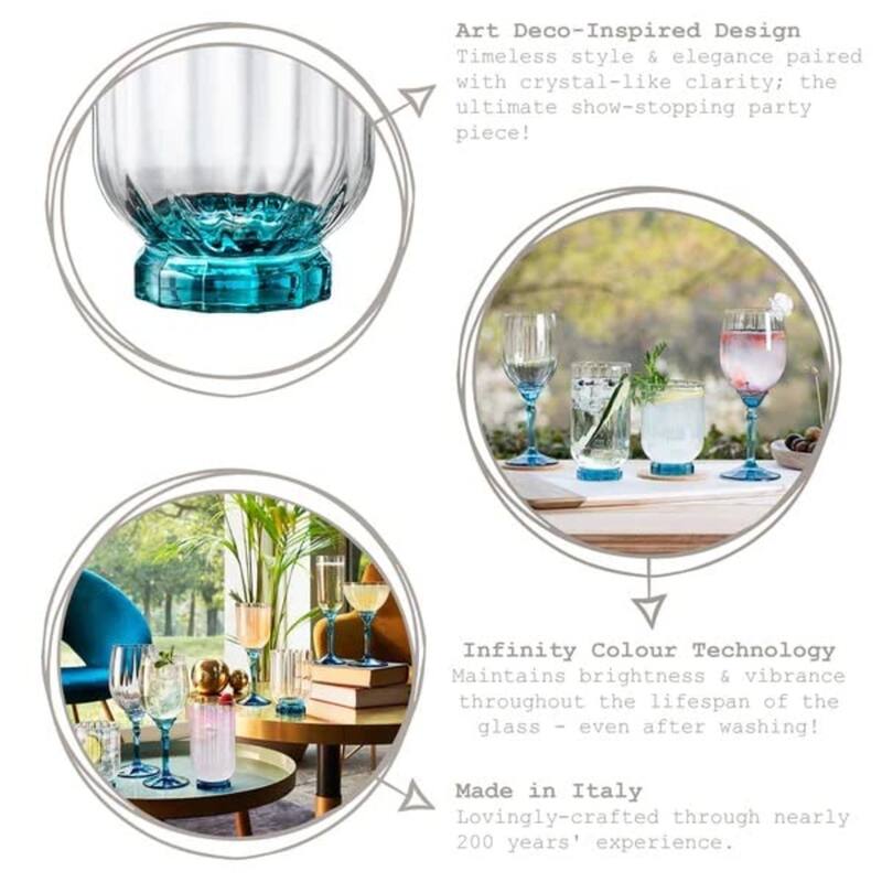 Bormioli Rocco Set of 4 Florian DOF Glasses - 12.6 oz.