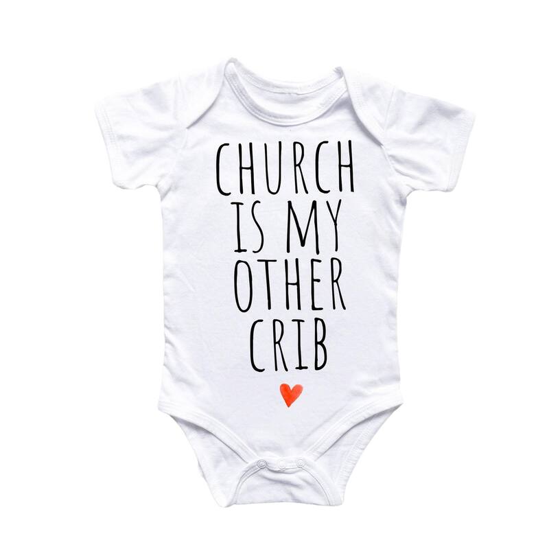 Church Crib Religious - Baby Boy Girl Clothes Infant Bodysuit Funny Cute Newborn - Natural - 0-3M
