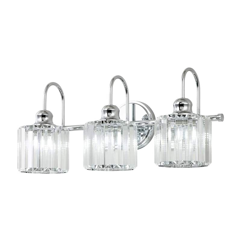 3/ 4-Light Modern Glam Crystal Dimmable Bathroom Vanity Light Linear Wall Light