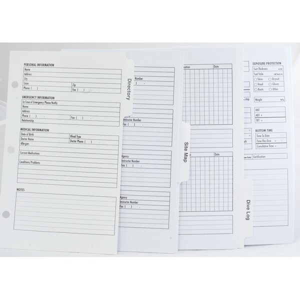 66 Page Refill Dive Log