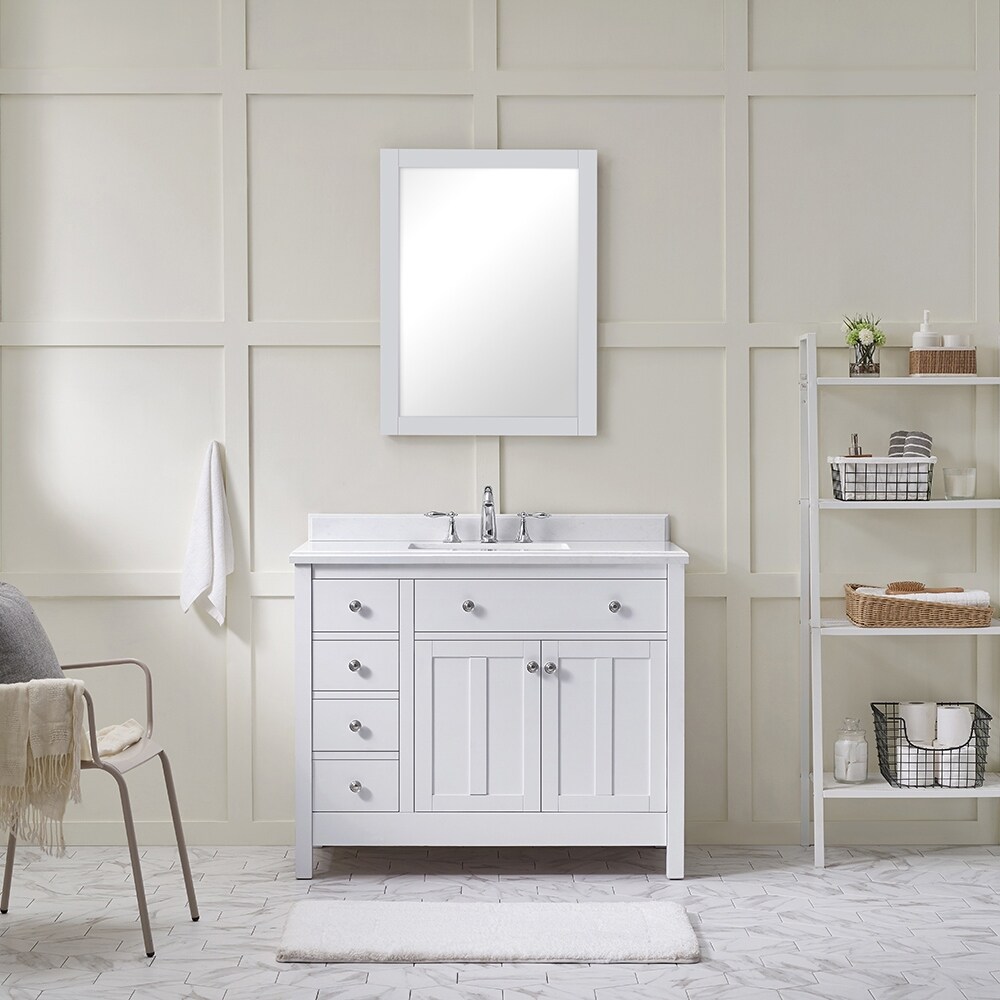 Ove Decors Newcastle 42 Pure White Undermount Single Sink Vanity