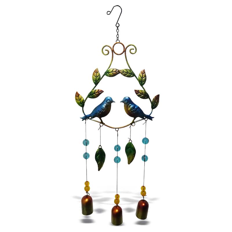 CoTa Global Garden Birds Wind Chime - Handmade Glass And Metal Chime - Multicolor - 21.85 Inches