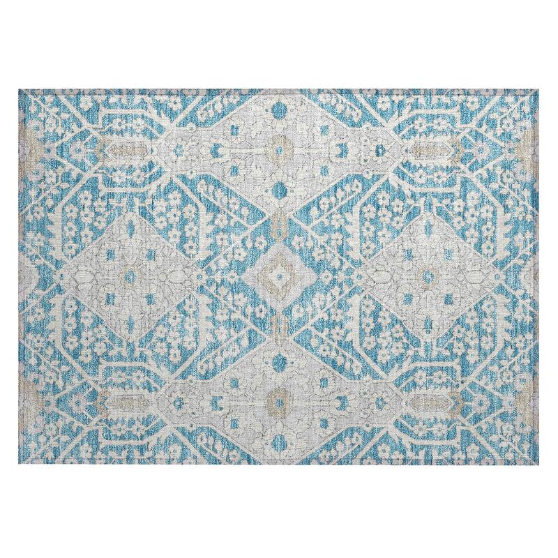 Machine Washable Indoor/ Outdoor Chantille Traditional Medallion Rug