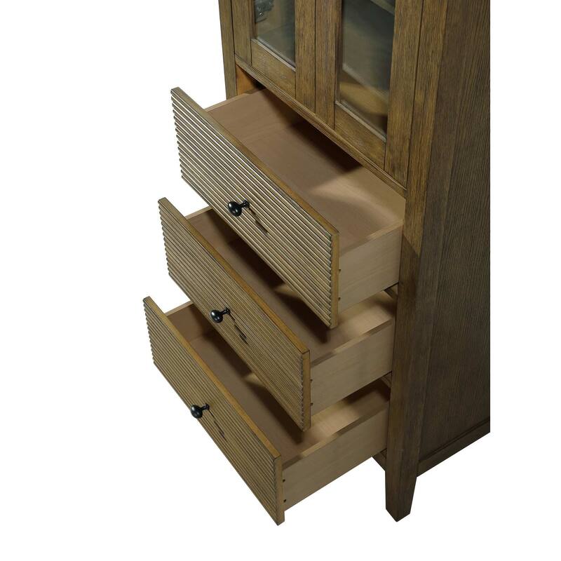 Kensington 16-28 Inch Bath Storage Glass Cabinet