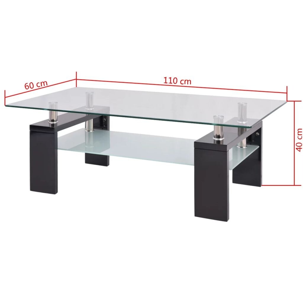 Shop Vidaxl High Gloss Coffee Table With Shelf 43 3 X23 6 X15 7
