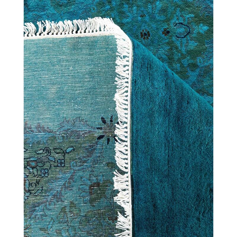 Fine Vibrance, One-of-a-Kind Hand-Knotted Area Rug - Blue, 8' 1" x 8' 1" - 8' 1" x 8' 1"