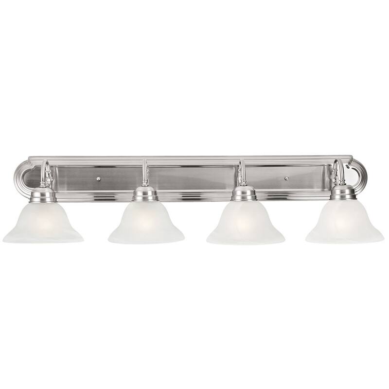 Millbridge Traditional 4-Light Indoor Dimmable Bathroom Vanity Light - Satin Nickel