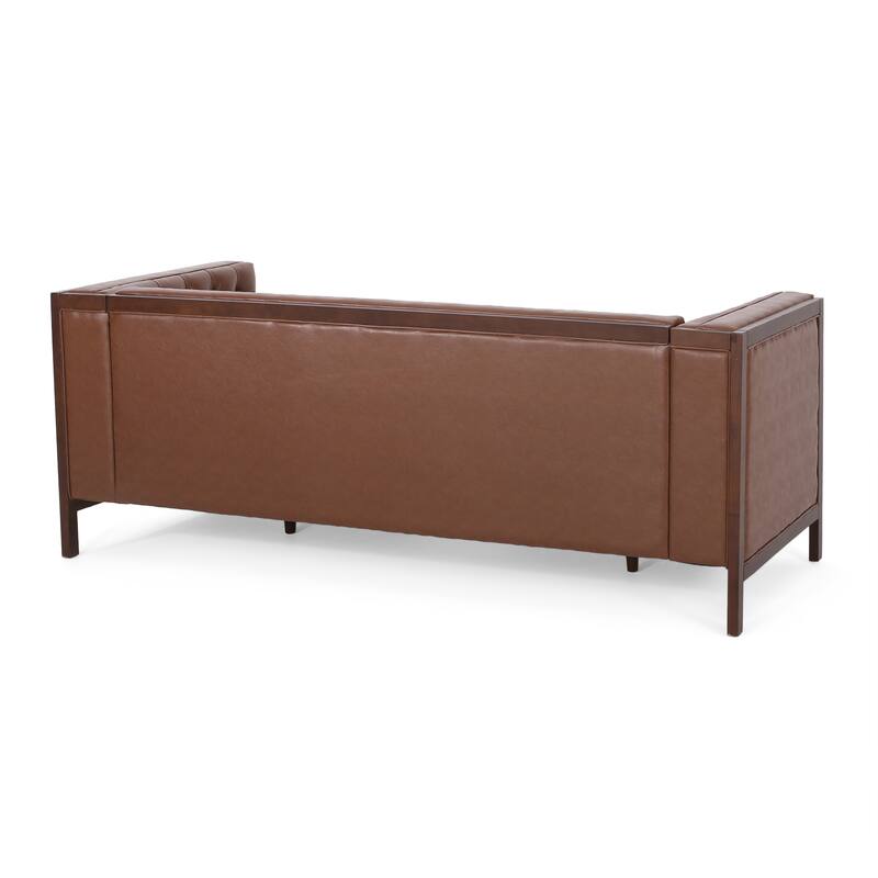 Roomfitters Chesterfield 3-Seater Sofa, Tufted Faux Leather Couch for Living Room