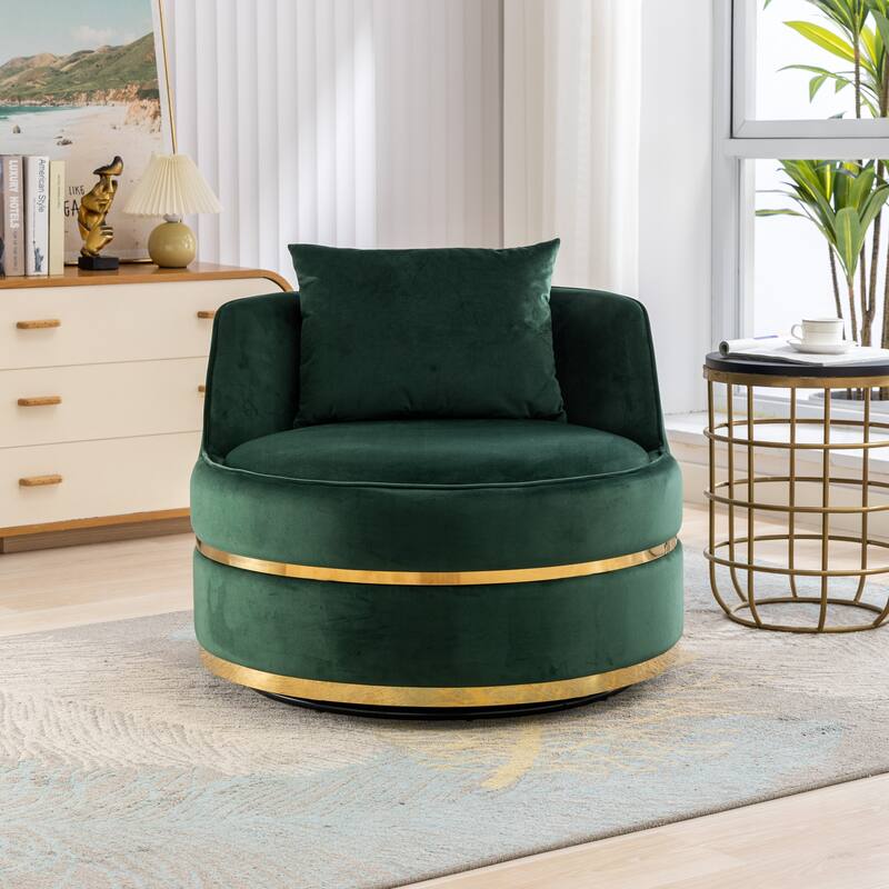 360 Degree Swivel Accent Chair Lounge Chair, Modern Barrel Chair Over-Sized Soft Chair with Seat Cushion