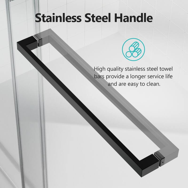 56-60 inches W *76 inches H Frameless Double Sliding