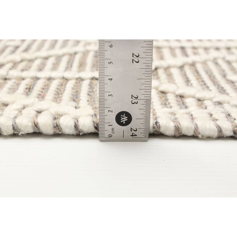 ECARPETGALLERY Braid weave Sienna Cream Wool Rug - 6'1 x 9'1