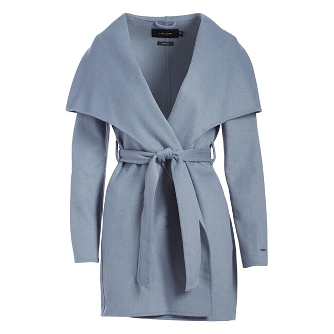 light blue wrap coat