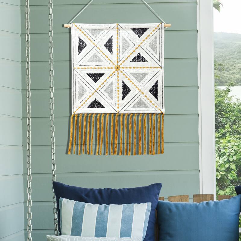 Sevita Dynamic Diamond Embroidered Wall Hanging - 21.5" x 33"