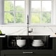 preview thumbnail 4 of 8, Karran Drop-In Quartz Composite 33 in. 1-Hole 50/50 Double Bowl Kitchen Sink in Black with Kitchen Faucet in Stainless Steel