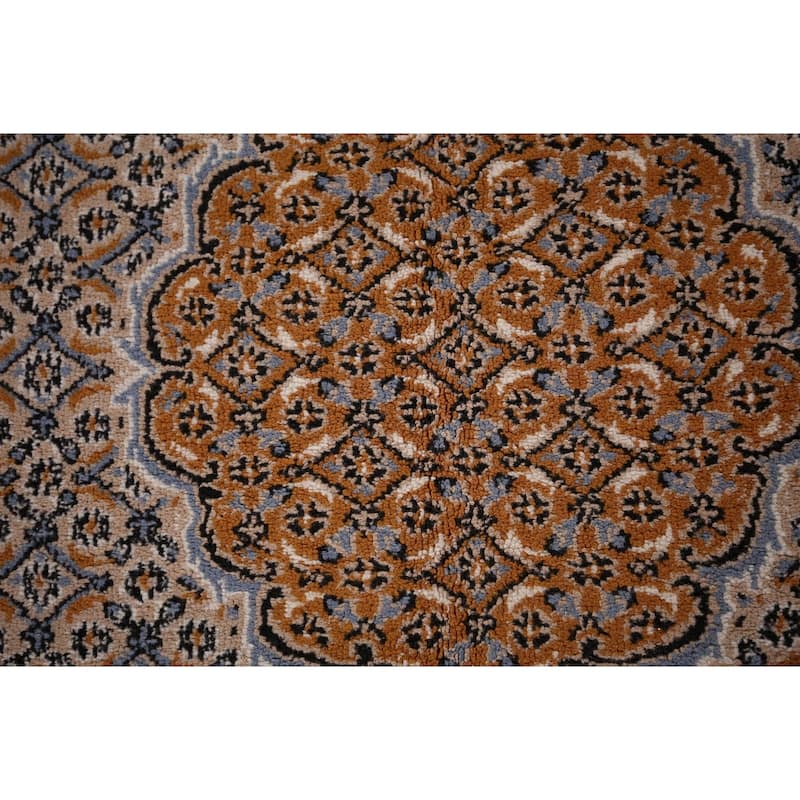Traditional Kashan Turkish Area Rug Machine Made Beige Carpet - 9'9" x 13'1"