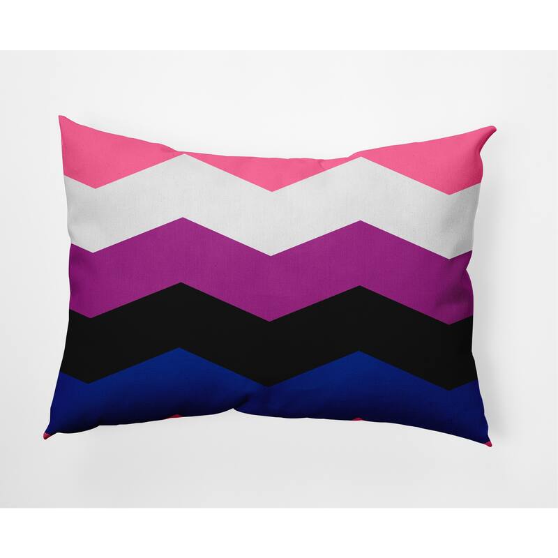 Pride Chevron Outdoor Throw Pillow - 14" x 20" - Genderfluid Chevron