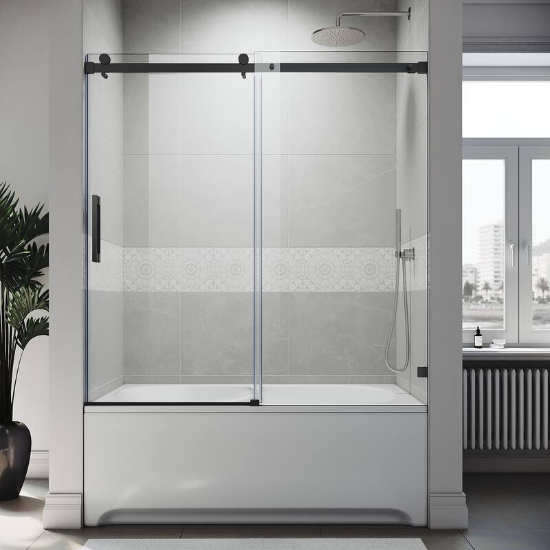 ELEGANT Frameless Bathtub Glass Door Clear with 60W x 62 H 60"×62" Bed Bath & Beyond 35993422