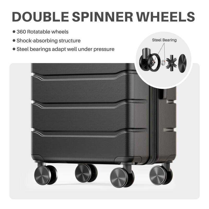 24-Inch Durable Expandable Spinner Luggage - TSA Lock & Wheels, Hardside Suitcase for Travel