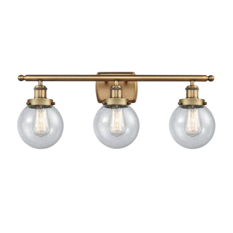 Innovations Lighting 916-3W-11-26 Beacon Vanity Beacon 3 Light 26" - Brushed Brass / Seedy