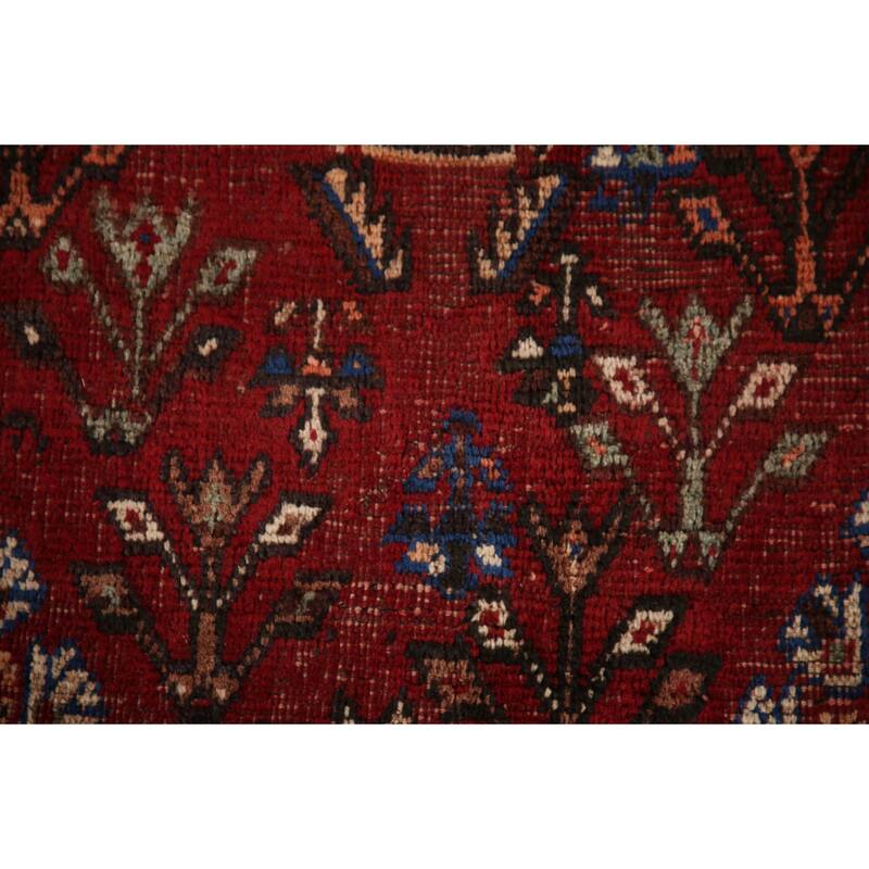 Vegetable Dye Shiraz Persian Antique Area Rug Hand-Knotted Wool Carpet - 5'7"x 8'2"