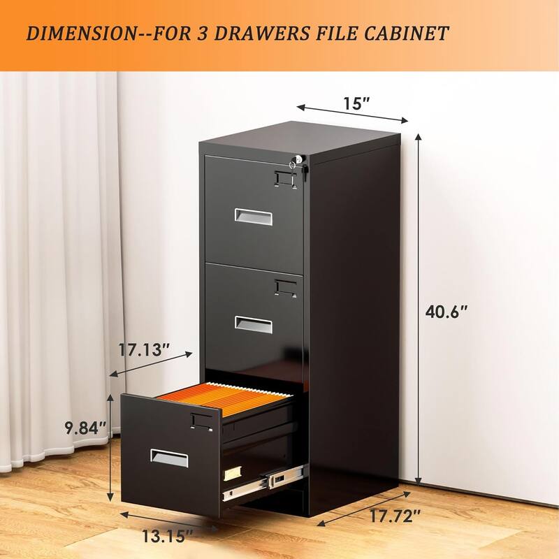 3 Drawer Mobile/Vertical File Cabinet for Home Office