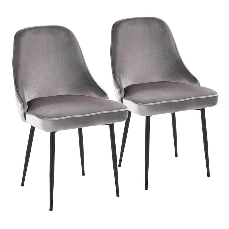 Silver Orchid Naldi Contemporary-Glam Velvet Dining Chair (Set of 2)