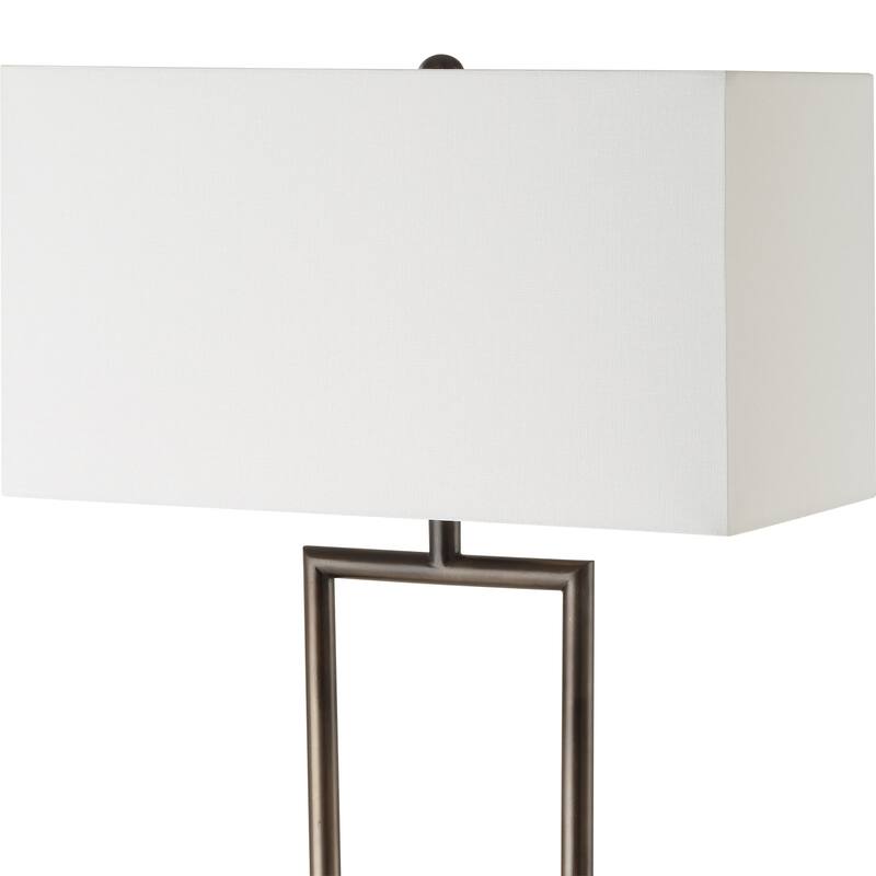 Fork Floor Lamp with Rectangular Drum Shade - 64" - Bronze and Beige