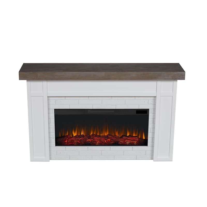 Cravenhall 64" Electric Fireplace by Real Flame in White