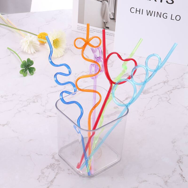 20pcs Silly Straws, 265mm/10.43" Crazy Straws for Gift Christmas - Mixed Color