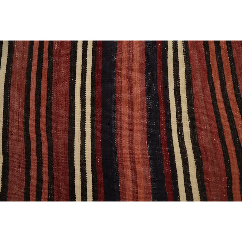 Hand Woven Oriental 100% Wool Carpet Southwestern Geometric Oranges & Rust Kilim Area Rug - 10' 8'' X 4' 9''