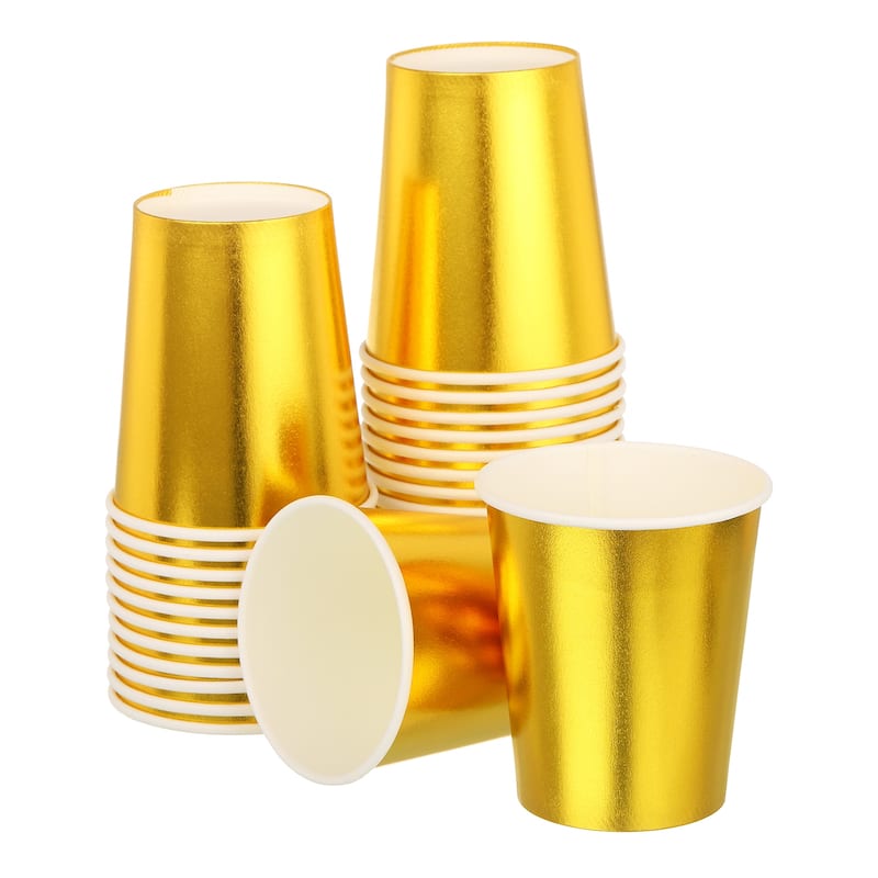 Disposable Paper Cups, 50 Pack 9 OZ Party Decorative Cups for Coffee