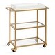 preview thumbnail 21 of 24, Kate and Laurel Giles Metal Bar Cart with Tray - 28x13x30 Metal - White/Gold