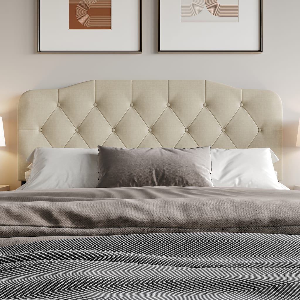 Clayfell Albany Tufted Upholstered Headboard with Adjustable Height and Foam Padding, Easy Assembly