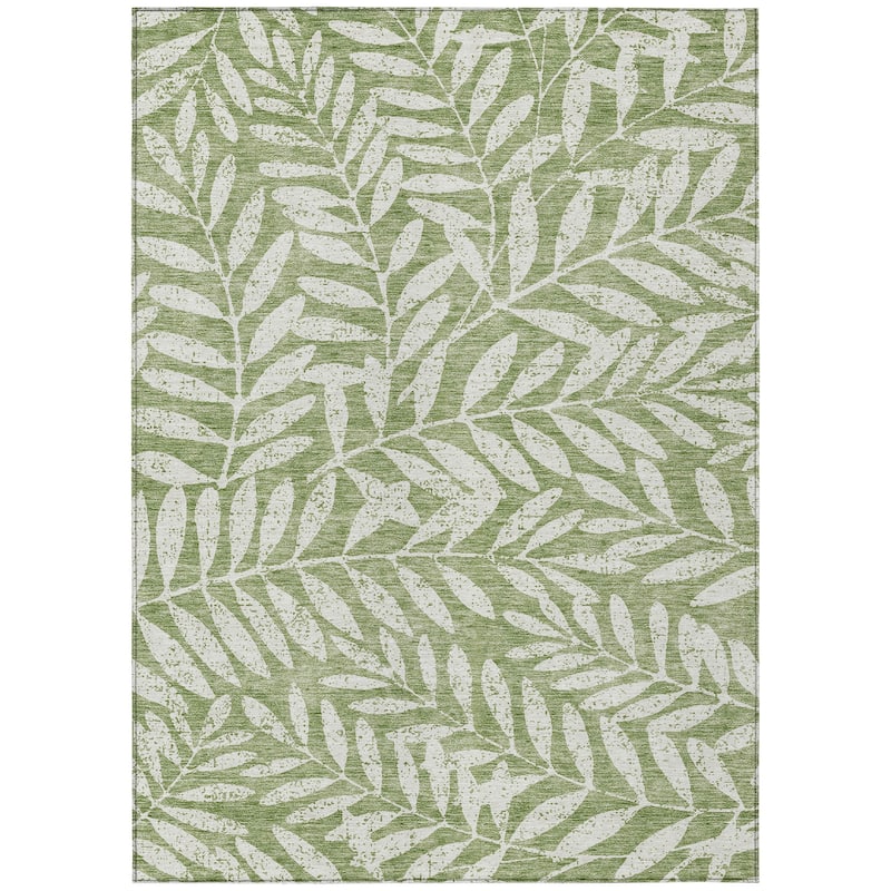 Machine Washable Indoor/ Outdoor Chantille Palm Rug