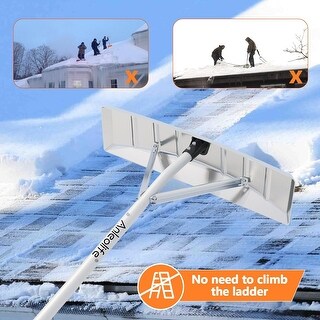 Cottage Home Rake 21 FT Aluminum Telescoping Snow Rake Shovel Large Blade Removal Tool ...